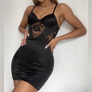 Tiger Mist- black lace detail going out/club/homecoming dress in size S